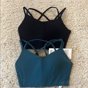 Lululemon Strappy Longline Bralette - Black & Teal size 4